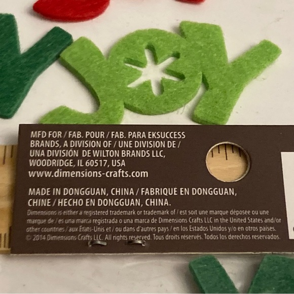 Dimensions Red Green Christmas Joy Scrapbook Card Making Embellishments 60ct - Picture 4 of 14